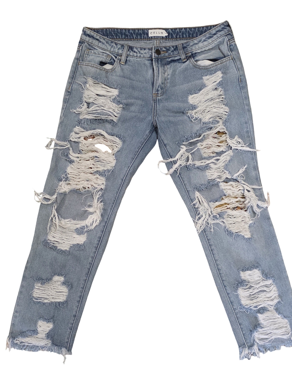 Cello Light Wash Ripped Boyfriend Jeans